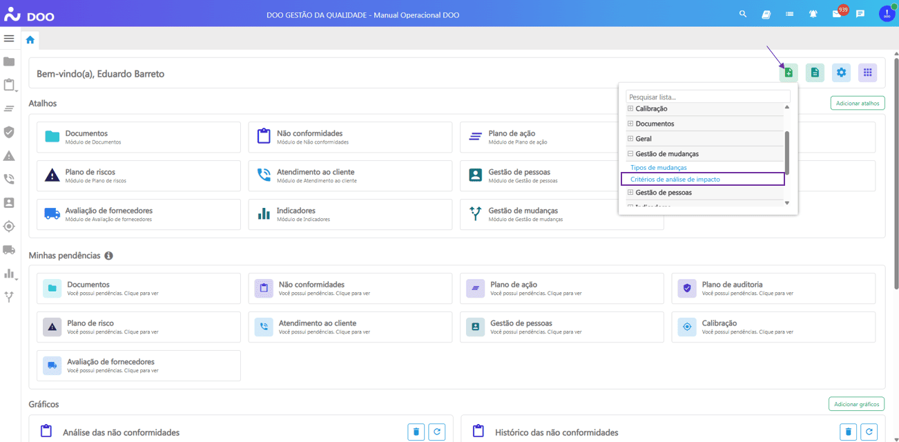 Critérios de Análise de Impacto