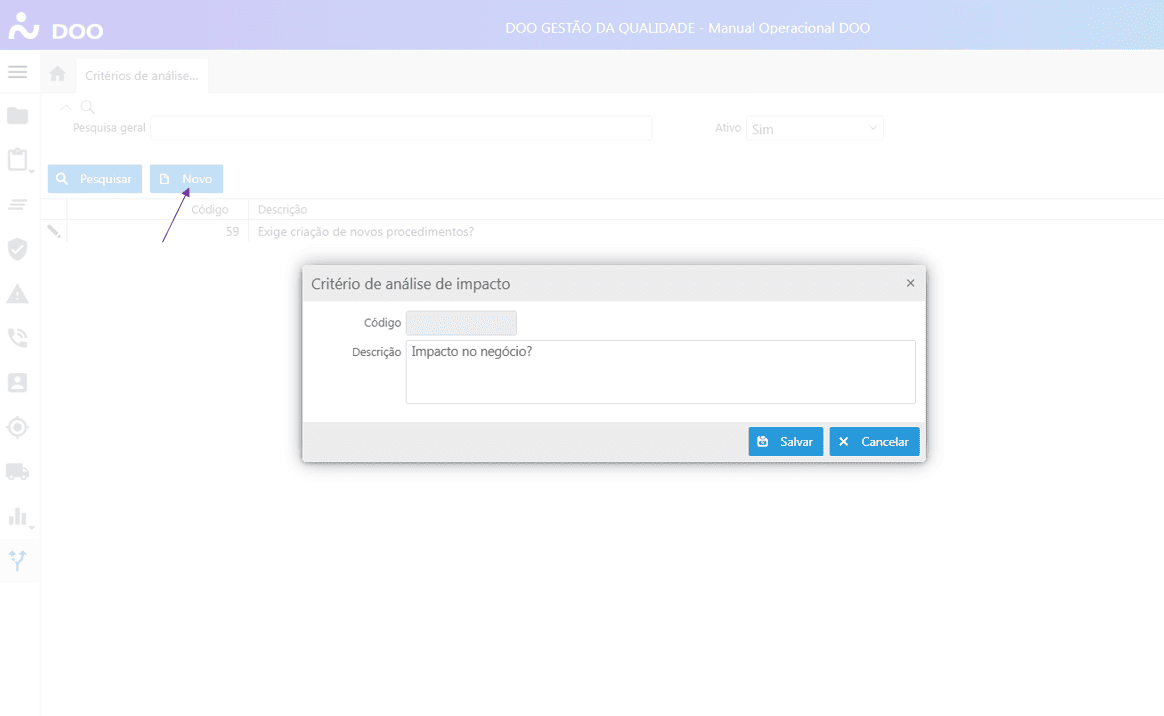 Critérios de Análise de Impacto