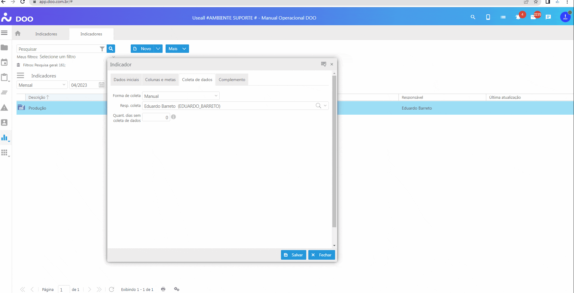 Criando Indicador - Aba Coleta de Dados - Importação de Arquivo